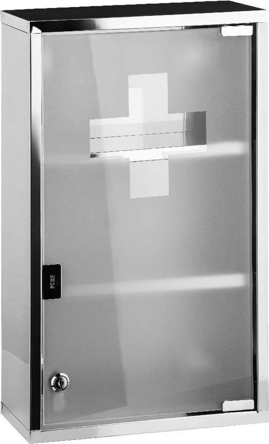 Plastová závěsná skříňka na léky ve stříbrné barvě 30x51 cm – Premier Housewares Premier Housewares
