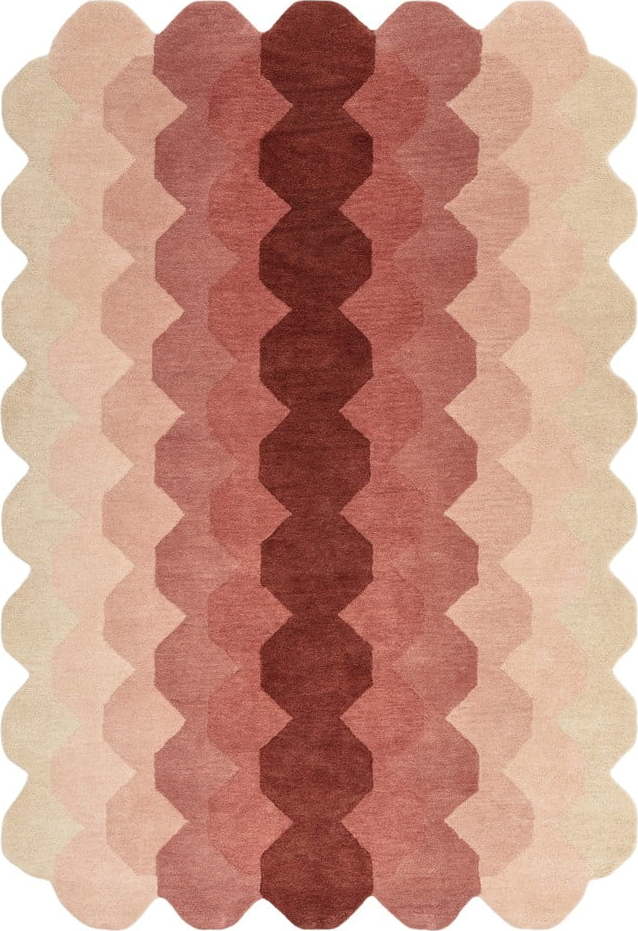 Růžový vlněný koberec 200x290 cm Hive – Asiatic Carpets Asiatic Carpets