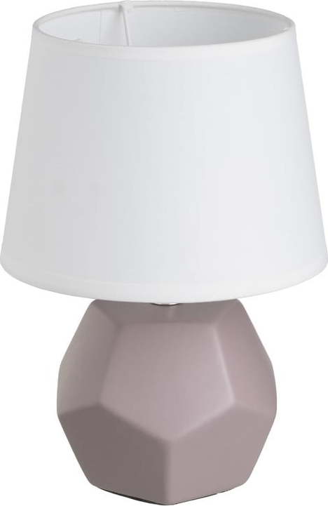 Šedá keramická stolní lampa s textilním stínidlem (výška 26 cm) – Casa Selección Casa Selección