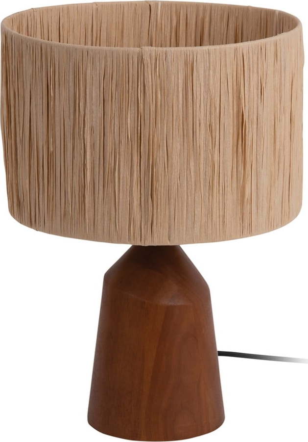 Stolní lampa v přírodní barvě se stínidlem z papírového výpletu (výška 35