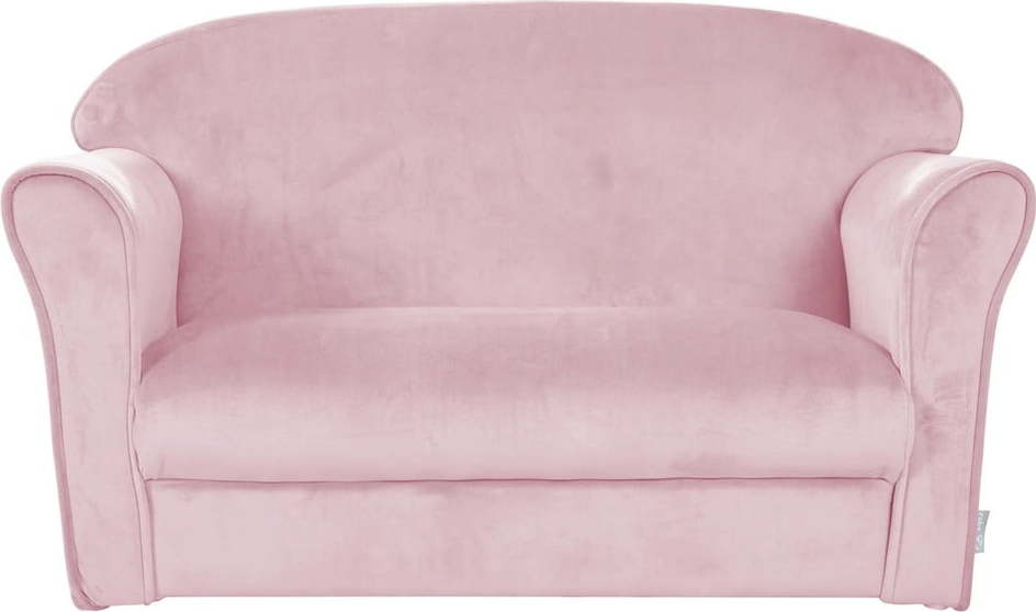Světle růžová sametová dětská pohovka 78 cm Lil Sofa – Roba Roba
