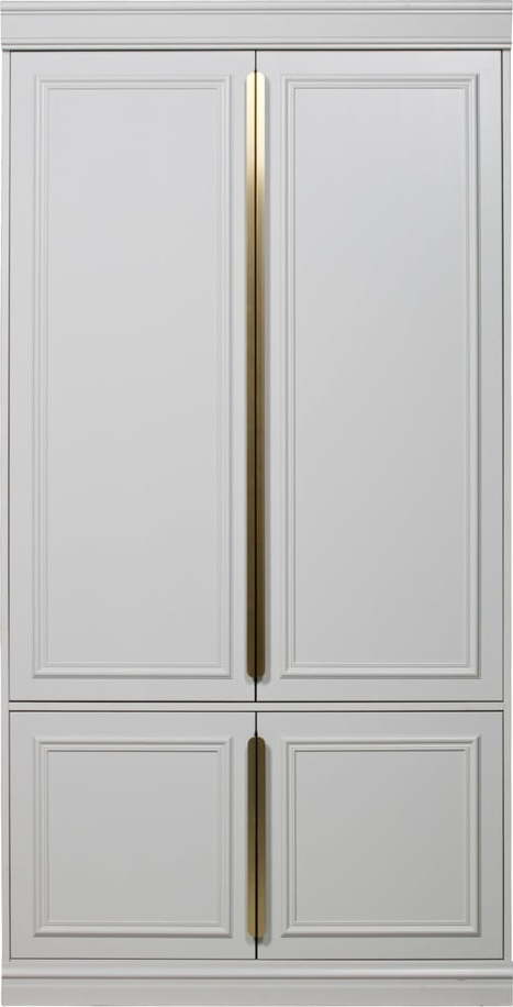 Světle šedá šatní skříň s pantovými dveřmi z borovicového dřeva 110x215 cm Organze – BePureHome BePureHome