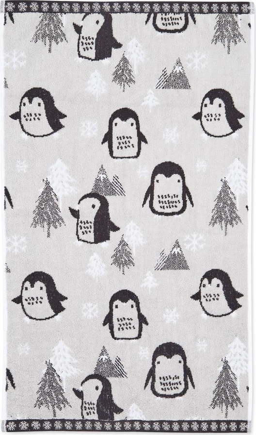 Světle šedý bavlněný ručník 50x85 cm Cosy Penguin – Catherine Lansfield Catherine Lansfield