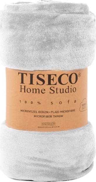 Světle šedý přehoz z mikroplyše na dvoulůžko 220x240 cm Cosy - Tiseco Home Studio Tiseco Home Studio