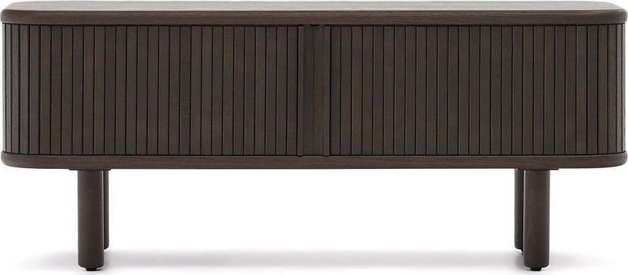 Tmavě hnědý TV stolek v dekoru jasanu 120x50 cm Mailen – Kave Home Kave Home