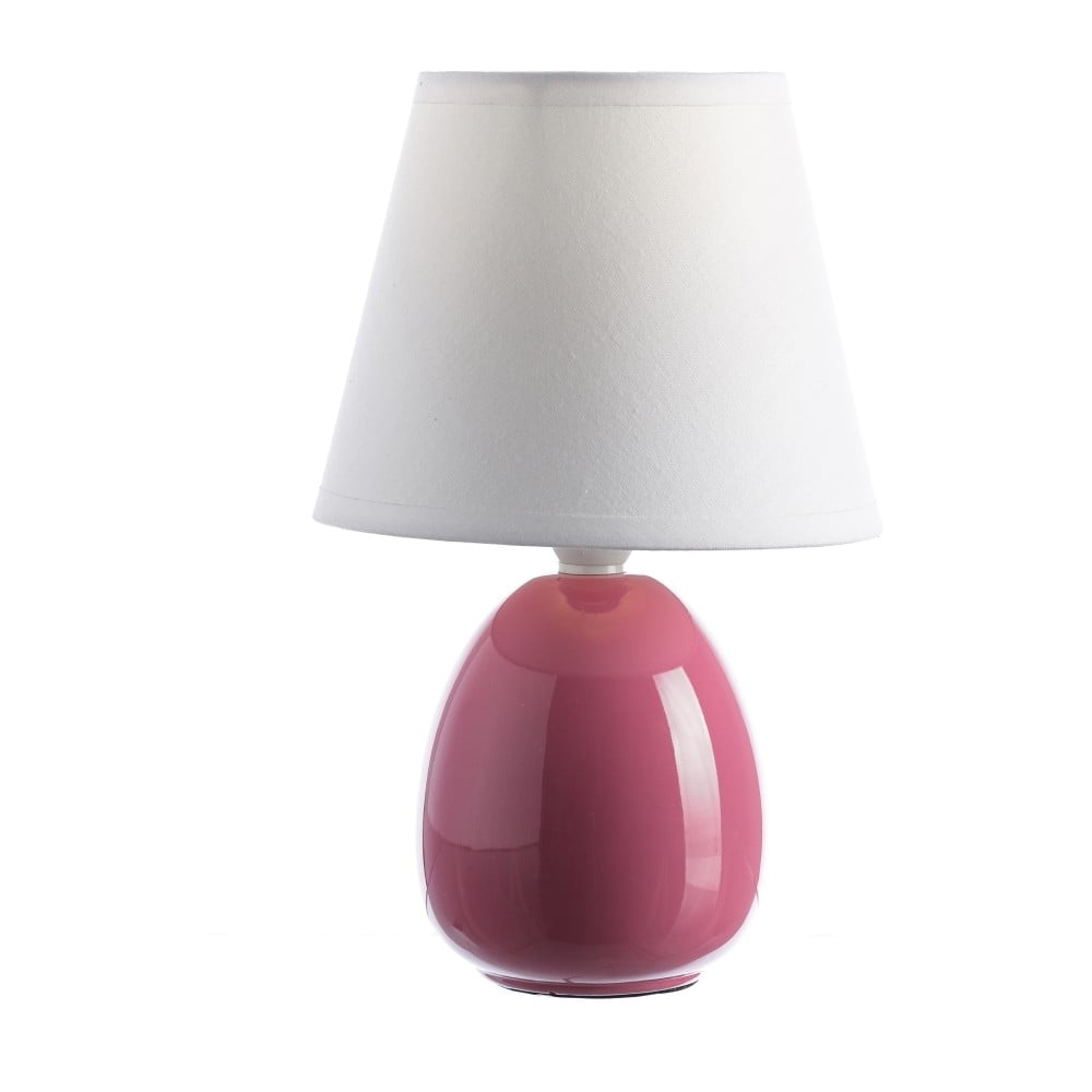 Tmavě růžová keramická stolní lampa s textilním stínidlem (výška 25 cm) – Casa Selección Casa Selección