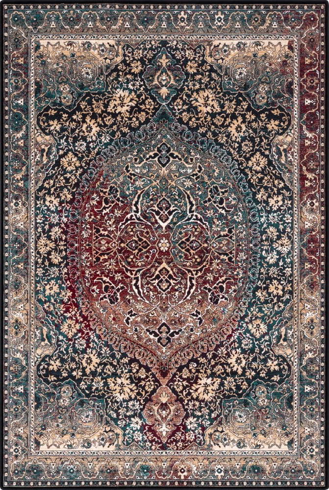 Tmavě zelený vlněný koberec 133x180 cm Ava – Agnella Agnella