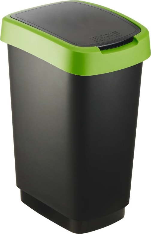 Zeleno-černý odpadkový koš z recyklovaného plastu 25 l Twist - Rotho ROTHO