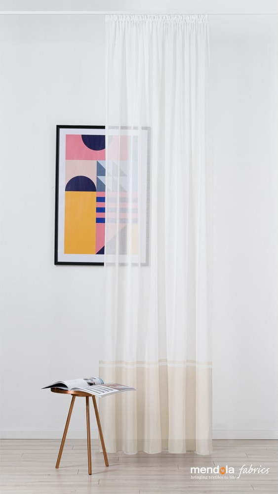 Béžovo-bílá záclona 300x260 cm Sanova – Mendola Fabrics Mendola Fabrics