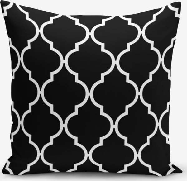 Černo-bílý povlak na polštář s příměsí bavlny Minimalist Cushion Covers Black Background Ogea