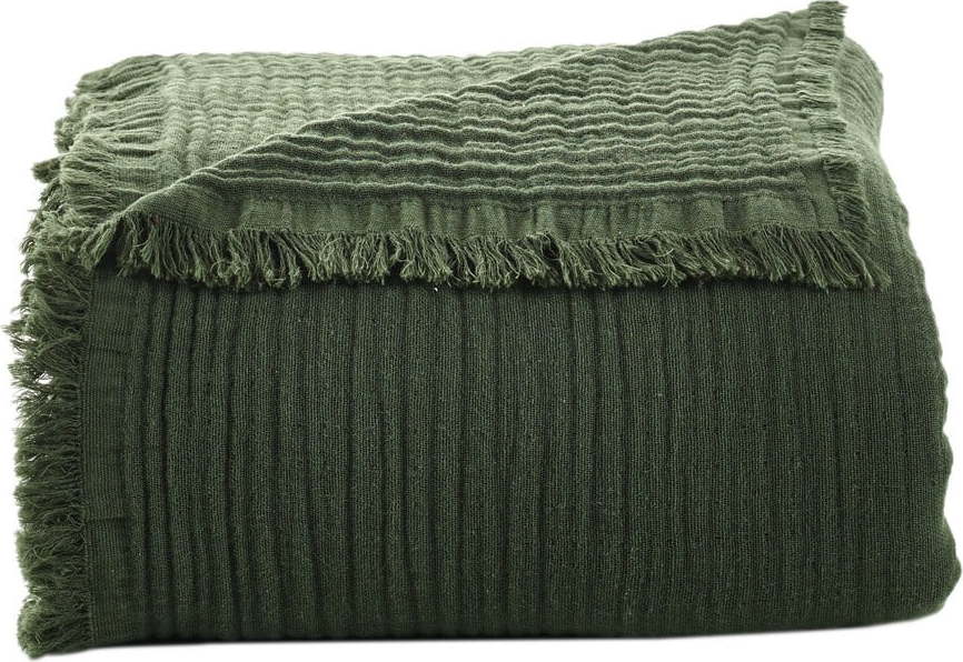 Khaki mušelínový přehoz na dvoulůžko 200x250 cm – Mijolnir Mijolnir