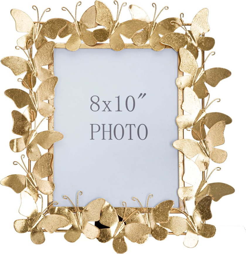 Kovový stojací rámeček ve zlaté barvě 35x38 cm Butterfly – Mauro Ferretti Mauro Ferretti