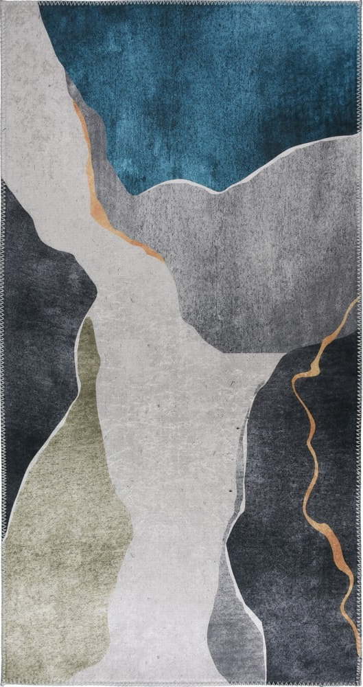 Modro-šedý pratelný koberec 50x80 cm – Vitaus Vitaus