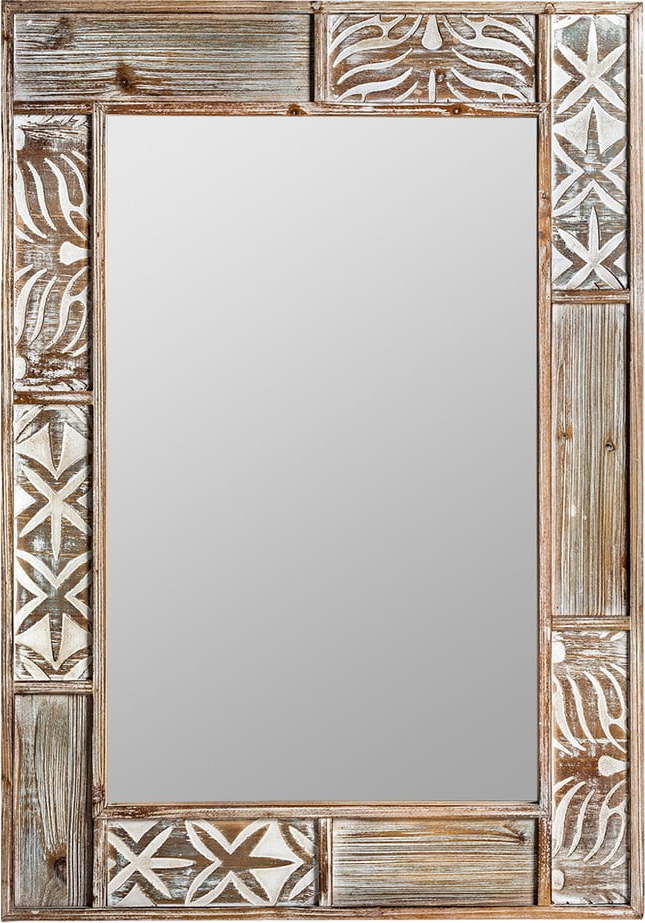 Nástěnné zrcadlo s dřevěným rámem 70x100 cm Bali – Burkina Burkina