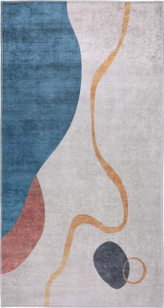 Pratelný běhoun v modro-krémové barvě 80x200 cm – Vitaus Vitaus