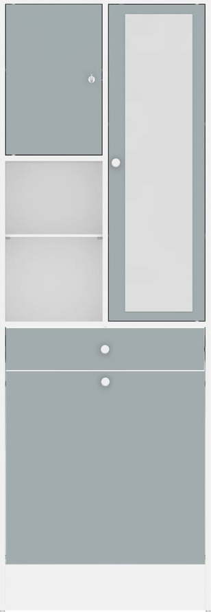 Šedo-bílá koupelnová skříňka 63x181 cm Combi – TemaHome TemaHome