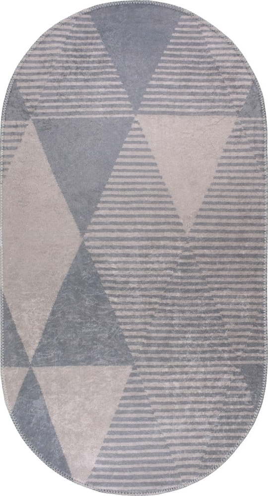 Šedý pratelný koberec 120x180 cm Oval – Vitaus Vitaus