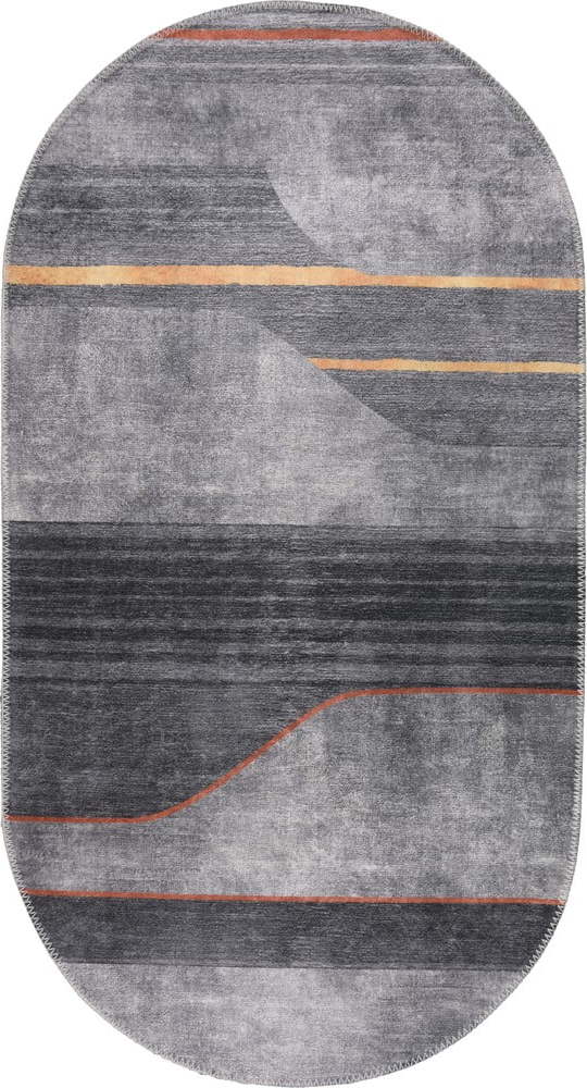 Šedý pratelný koberec 80x120 cm Oval – Vitaus Vitaus