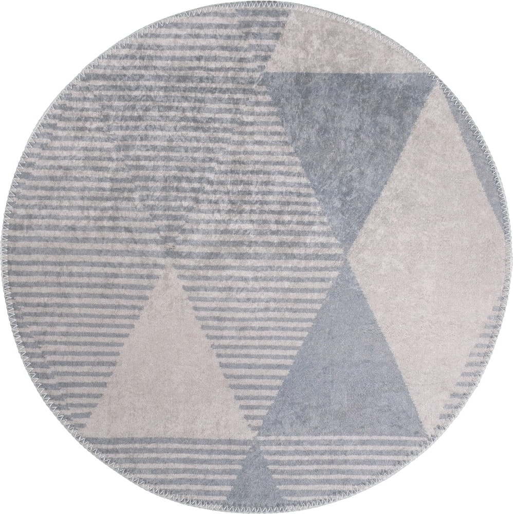 Šedý pratelný kulatý koberec ø 120 cm Yuvarlak – Vitaus Vitaus