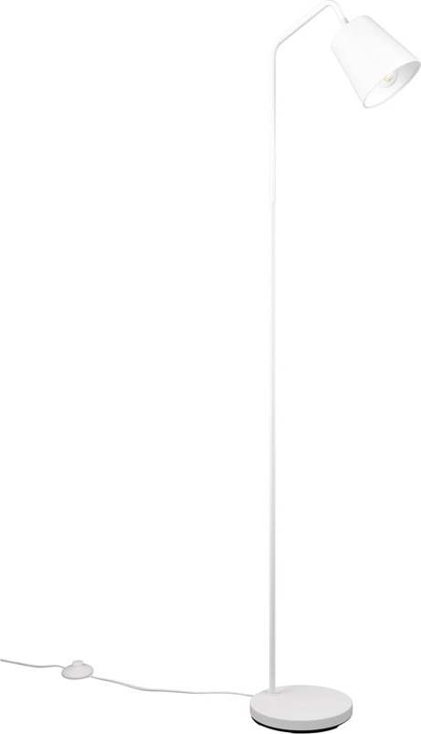 Bílá stojací lampa s textilním stínidlem (výška 148 cm) Buddy – Trio TRIO