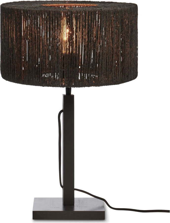 Černá stolní lampa se stínidlem z juty (výška 37 cm) Iguazu – Good&Mojo Good&Mojo