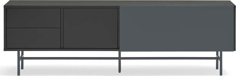 Černo-antracitový TV stolek 180x56 cm Nube – Teulat Teulat