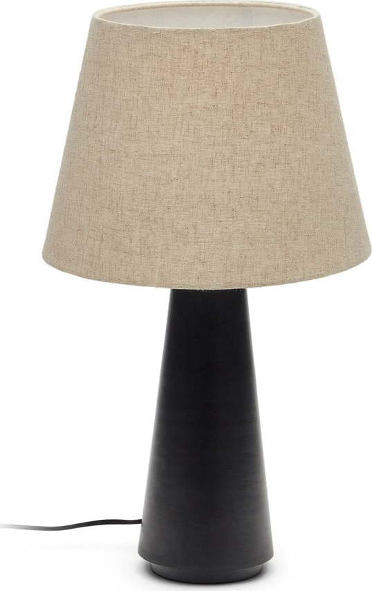 Černo-béžová stolní lampa s textilním stínidlem (výška 60 cm) Torrent – Kave Home Kave Home