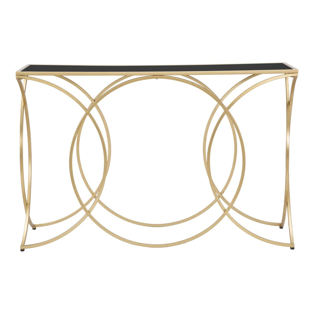 Konzolový stolek se skleněnou deskou v černo-zlaté barvě 40x120 cm Infinity – Mauro Ferretti Mauro Ferretti