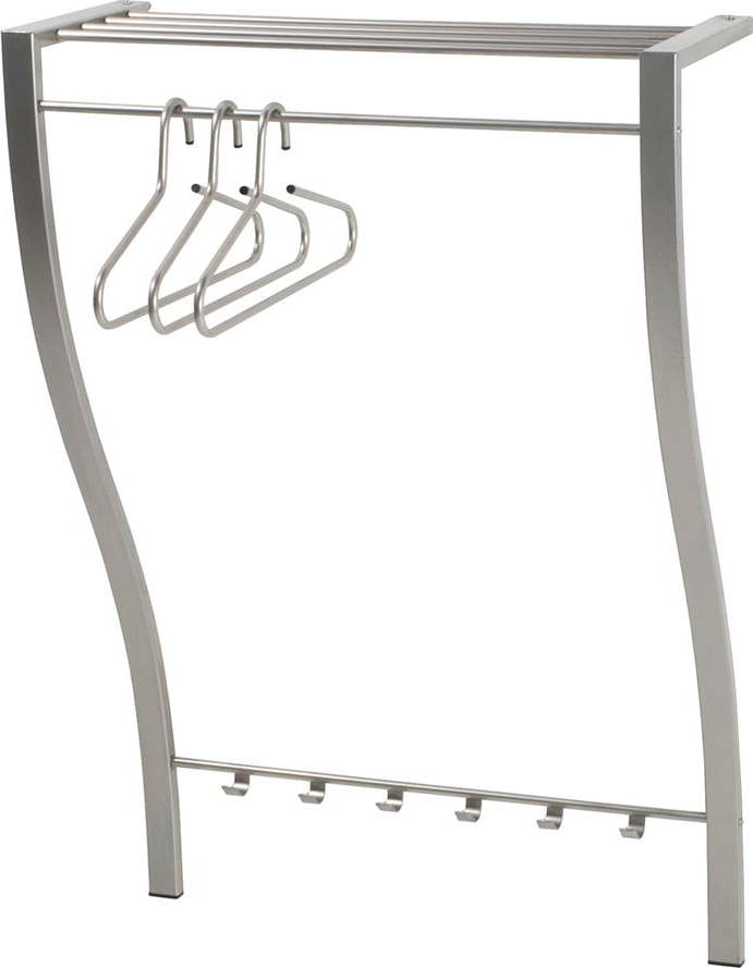 Kovový nástěnný věšák ve stříbrné barvě s poličkou Carve – Spinder Design Spinder Design
