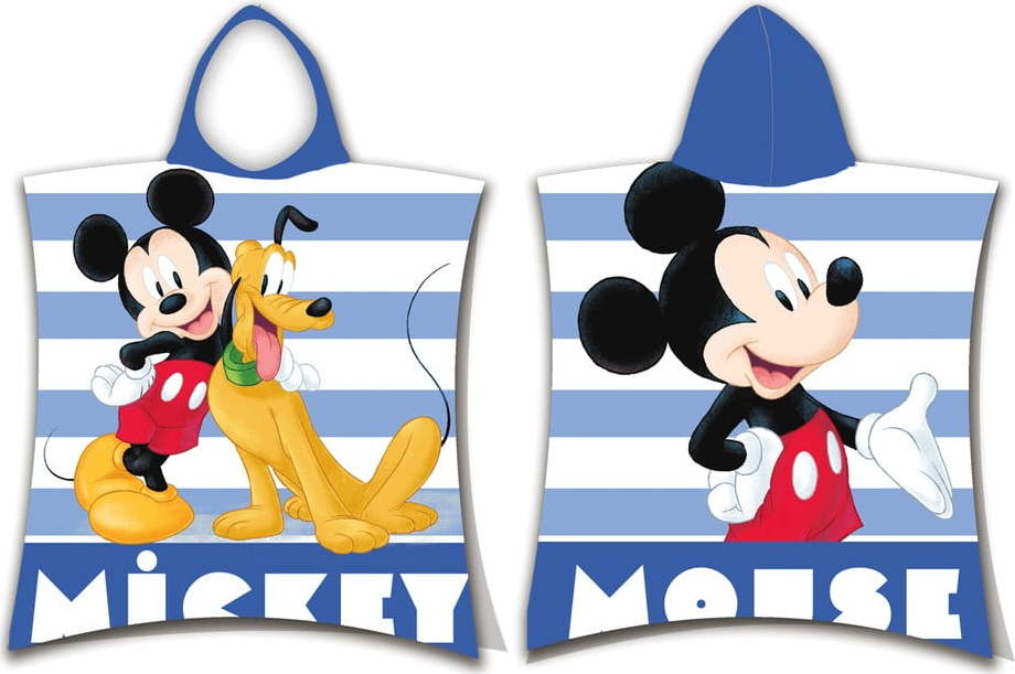 Modré froté dětské pončo Mickey – Jerry Fabrics Jerry Fabrics