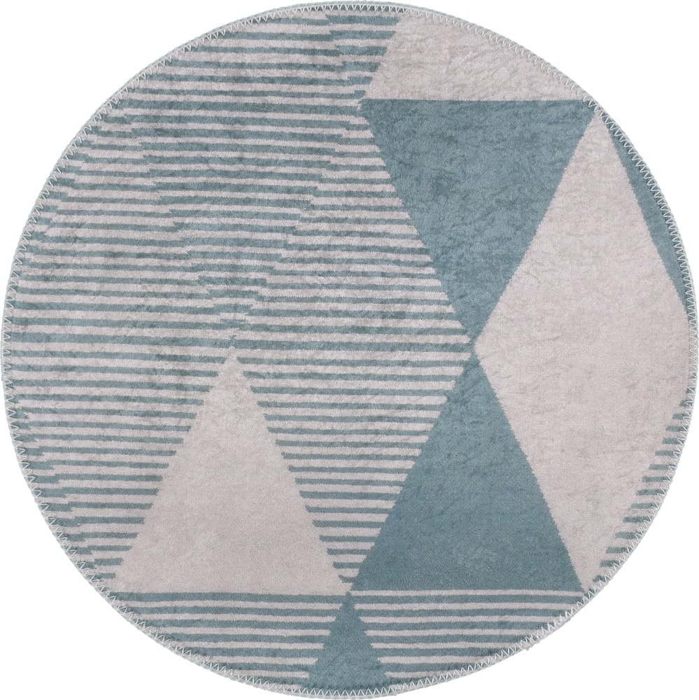 Modrý pratelný kulatý koberec ø 120 cm Yuvarlak – Vitaus Vitaus