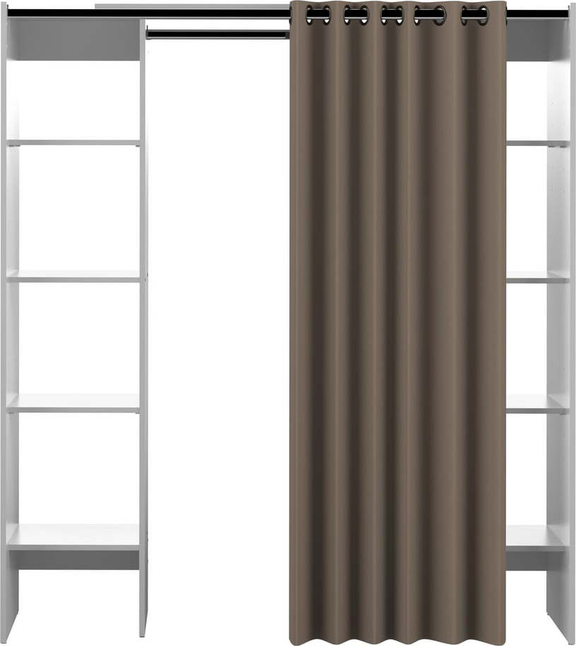 Otevřená šatní skříň ve světle hnědo-bílé barvě 185x182 cm Tom – TemaHome TemaHome