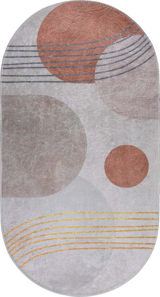 Pratelný koberec v oranžovo-krémové barvě 60x100 cm Oval – Vitaus Vitaus