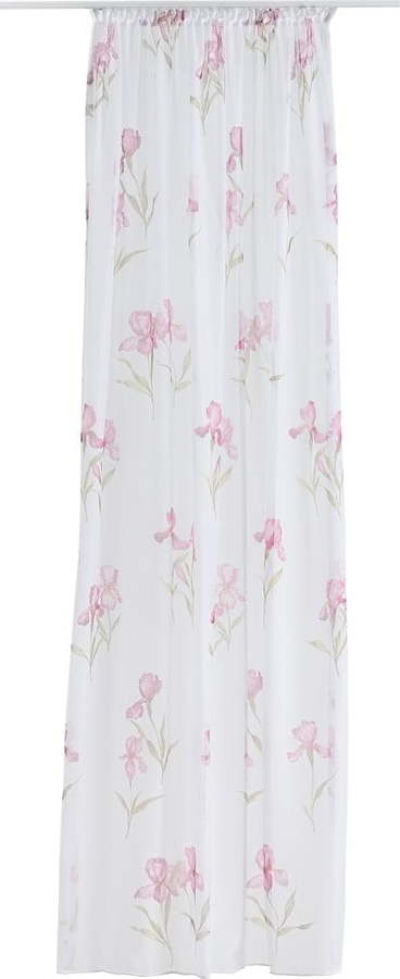 Růžovo-bílá záclona 140x255 cm Judie – Mendola Fabrics Mendola Fabrics