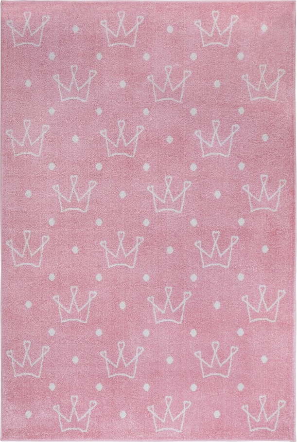 Růžový dětský koberec 120x170 cm Crowns – Hanse Home Hanse Home