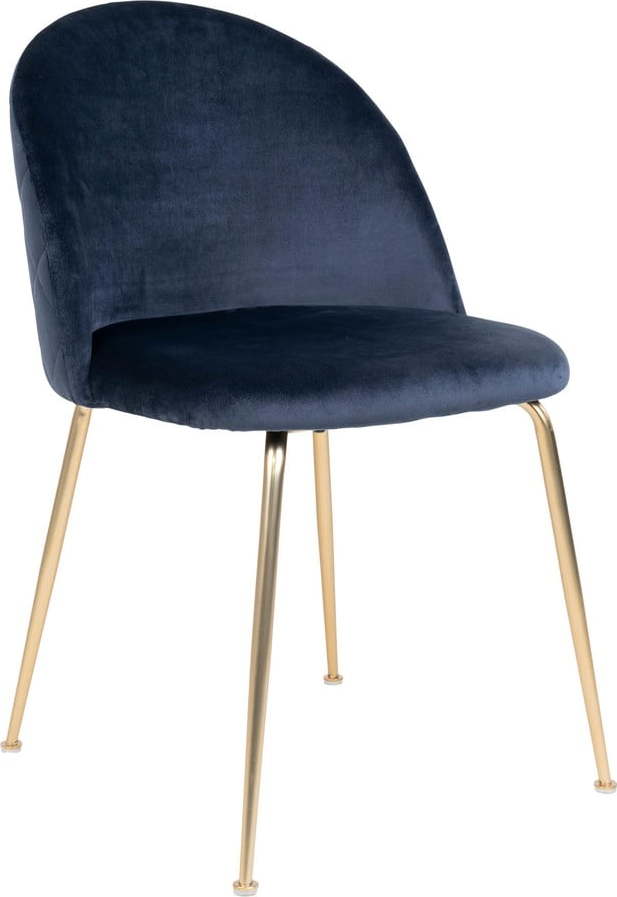 Sametové jídelní židle v modro-zlaté barvě v sadě 2 ks Geneve – House Nordic House Nordic