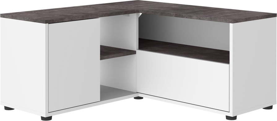 Šedo-bílý TV stolek v dekoru betonu 90x45 cm Angle – TemaHome TemaHome