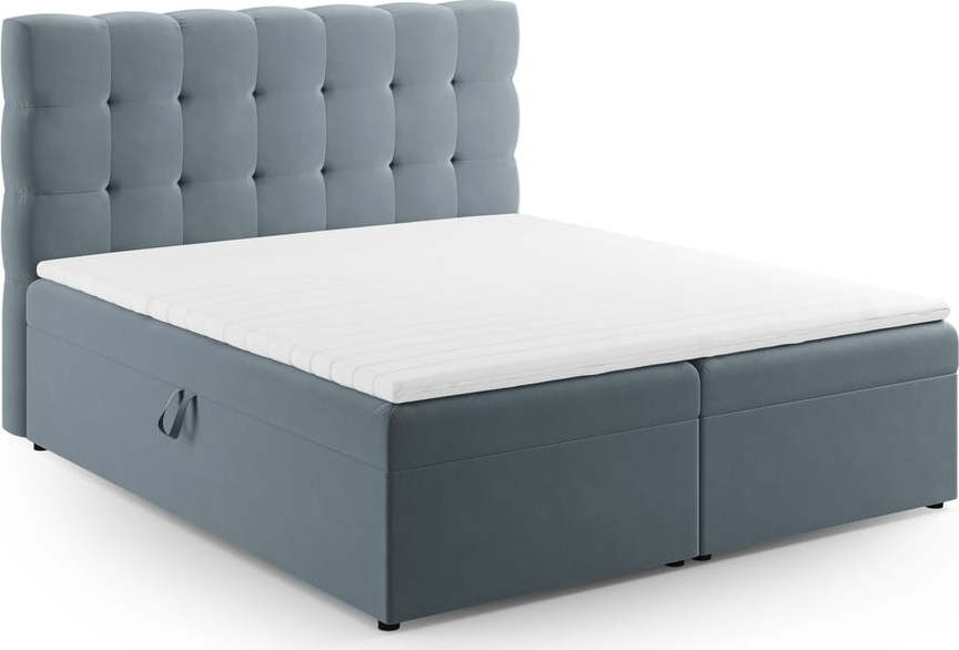 Světle modrá boxspring postel s úložným prostorem 180x200 cm Bali – Cosmopolitan Design Cosmopolitan design