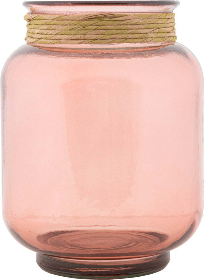 Světle růžová váza z recyklovaného skla Mauro Ferretti Rope Florero Mauro Ferretti