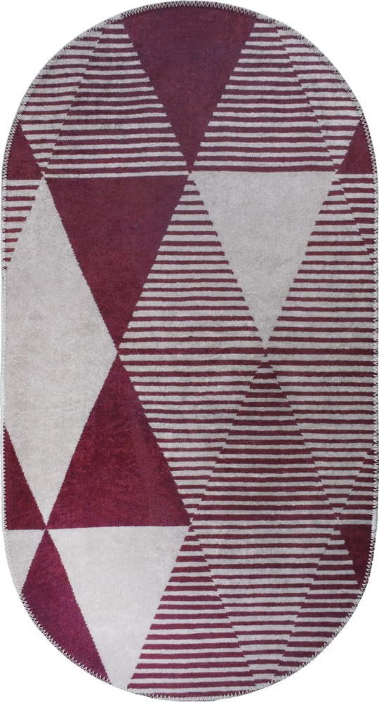 Vínový pratelný koberec 80x120 cm Oval – Vitaus Vitaus