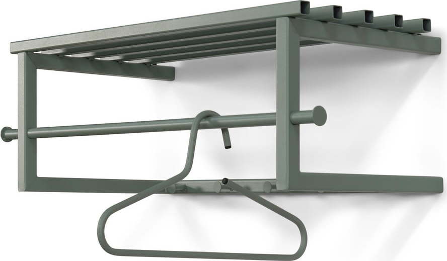 Zeleno-šedý kovový nástěnný věšák s poličkou Marco – Spinder Design Spinder Design