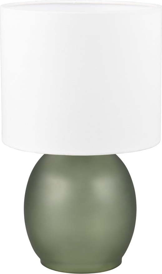 Bílo-zelená stolní lampa s textilním stínidlem (výška 29 cm) Vela – Trio TRIO