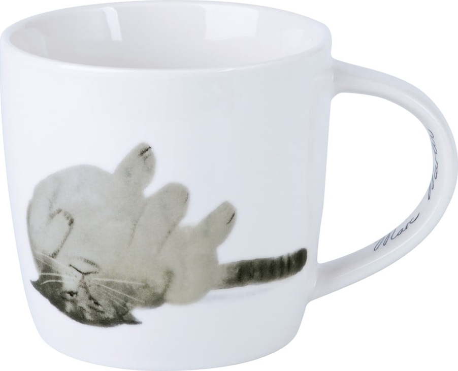 Bílý porcelánový hrnek 400 ml Upside Down Cat – Maxwell & Williams Maxwell & Williams