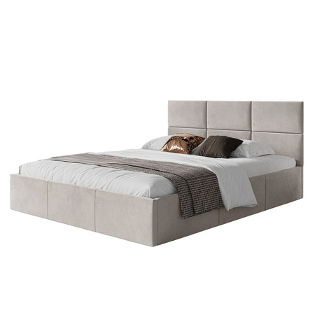 Čalouněná postel PORTO rozměr 140x200 cm Světle šedá TT-FURNITURE