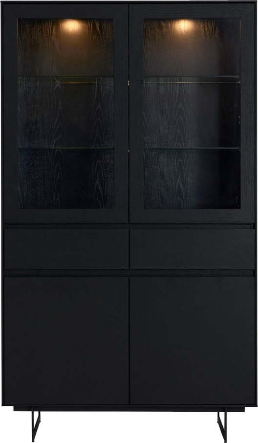 Černá vitrína v dekoru dubu 110x190 cm Tokyo – Furnhouse Furnhouse