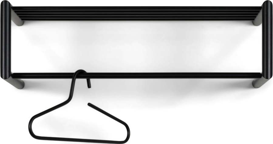 Černý kovový nástěnný věšák s poličkou Smooth – Spinder Design Spinder Design