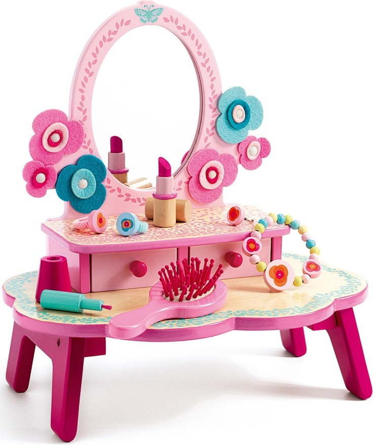 Dětský dřevěný toaletní stolek Djeco Flora DJECO