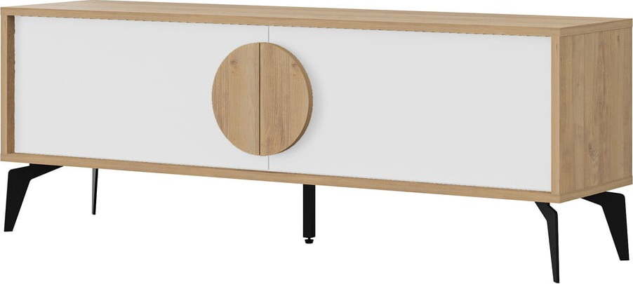 TV stolek v dekoru dubu v bílo-přírodní barvě 140x51 cm Vae – Marckeric Marckeric