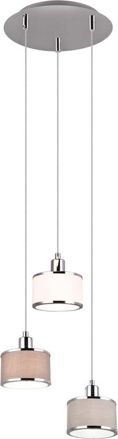 Závěsné svítidlo v béžové a stříbrné barvě s textilním stínidlem ø 29 cm Kaprun – Trio TRIO