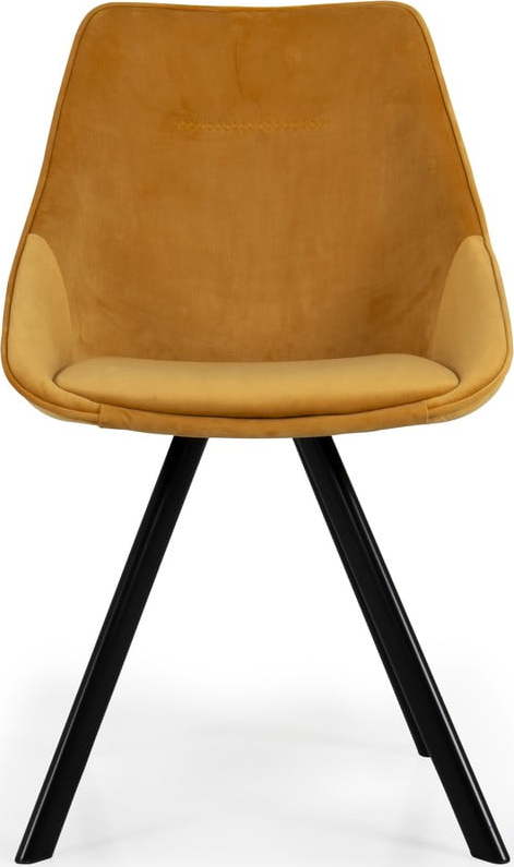 Žluté sametové jídelní židle v sadě 2 ks Ritz – Tenzo Tenzo